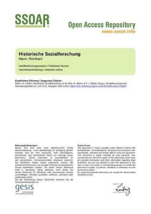 Historische Sozialforschung