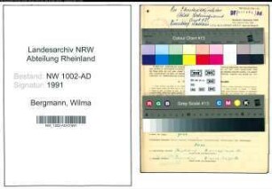 Entnazifizierung Wilma Bergmann, geb. 18.04.1911 (Angest.)