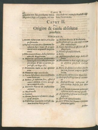 Caput II. De Origine & causa absolutae potestatis.