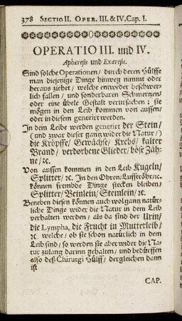 Operatio III. und IV. Aphæresis und Exæresis.