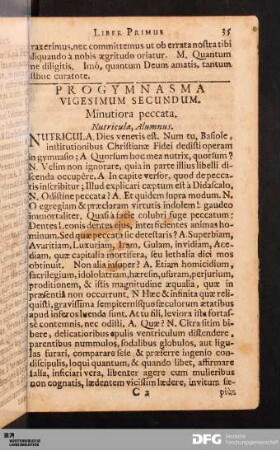 Progymnasma Vigesimum Secundum. Minutiora peccata.