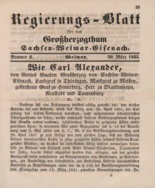 Nr. 6 : 20. März 1855