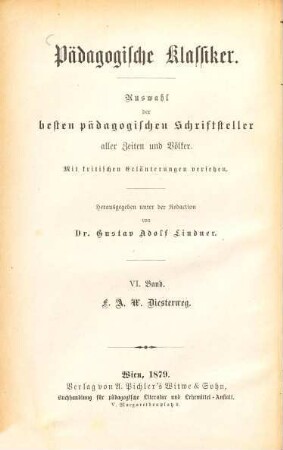 Rheinische Blätter : Mit e. Einl.: F. A. W. Diesterweg. Ausgew. u. mit Einl. versehen von A. Chr. Jessen
