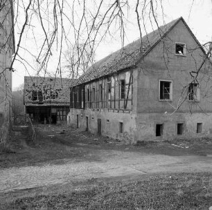 Wolkenburg (Kreis Glauchau), Mühlenstraße 9. Wohnstallhaus und Scheune des Mühlengehöftes