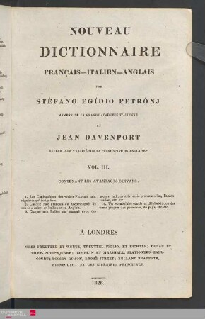 Vol. 3: Français-italien-anglais