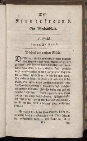 LV. Stück, den 22. Julii 1776