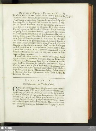 Chapitre VI. Des Chevaliers de l’Ordre d’Avis