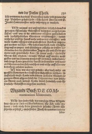 Wigandi Buch/ De Communicatione Idiomatum.