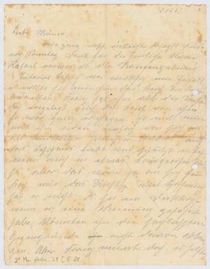 Brief von Edith Rosenzweig an Adele Rosenzweig