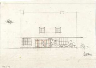 Gsaenger, Gustav; München - Hartmannshofen, Fasanengarten; Landhaus A. Reich - Westseite (Ansicht)