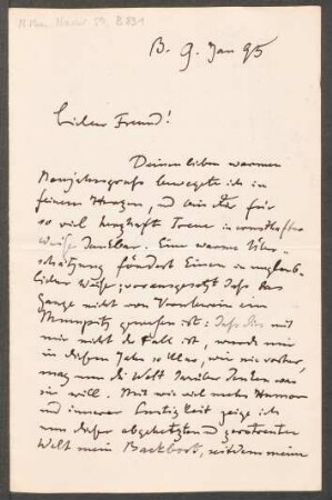 Brief an Friedrich Spitta : 09.01.1895