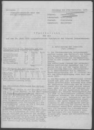 Leukershausen: Pfarrbericht 1935