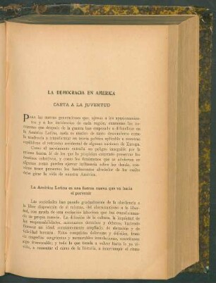 La democracia en América : Carta a la juventud