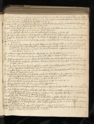 Handschriftliches Inhaltsverzeichnis des Sammelbandes