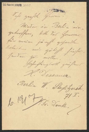 Brief an B. Schott's Söhne : 18.07.1901