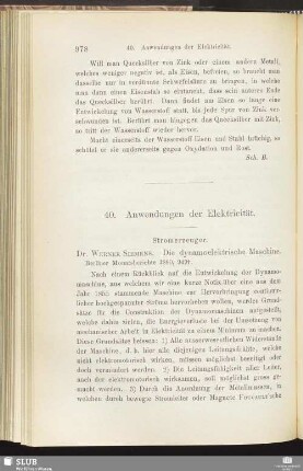 40. Anwendungen der Elektricität