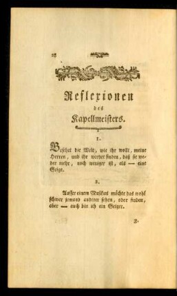 Reflexionen des Kapellmeisters
