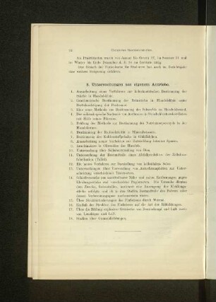 5. Untersuchungen aus eigenem Antriebe.