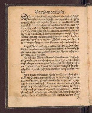 Vorred an den Leser.