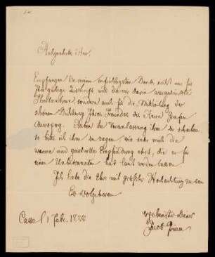 Brief von Jacob Grimm an Eduard Duller