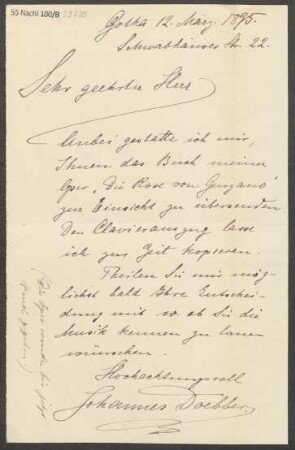 Brief an B. Schott's Söhne : 12.03.1895