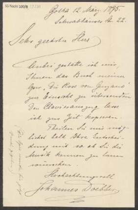 Brief an B. Schott's Söhne : 12.03.1895