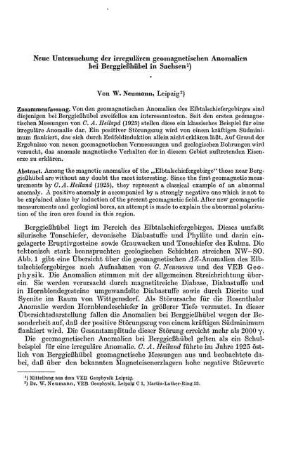 Neue Untersuchung der irregulären geomagnetischen Anomalien bei Berggießhübel in Sachsen