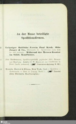 An der Messe beteiligte Speditionsfirmen