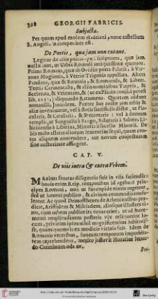 Cap. V.: De viis intra & extra Urbem