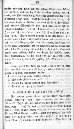 1. Sind wirklich mehr Kirchen nöthig?