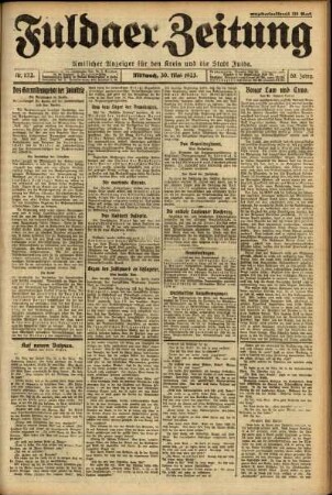 Ausgabe vom Mittwoch, den 30. Mai 1923.