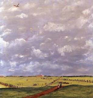 Fallschirmabsprung über dem Tempelhofer Feld