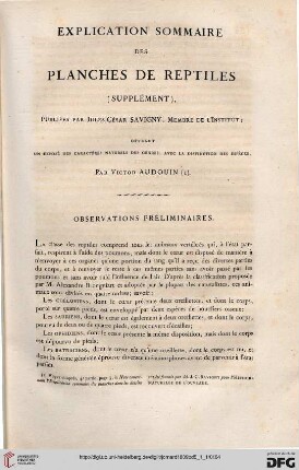 Explication sommaire des planches de reptiles [...]