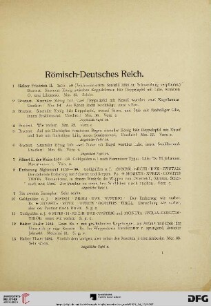 Römisch-Deutsches Reich (Nr. 1-283)