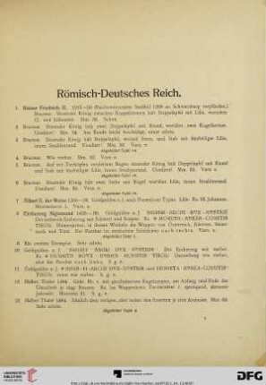 Römisch-Deutsches Reich (Nr. 1-283)