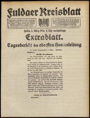 Ausgabe vom Mittwoch, den 01. März 1916.