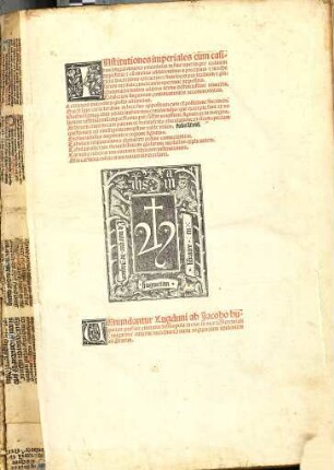 Institutiones imperiales : cum casibus longis nouiter emendatis in fine operis per ordinem appositis ...