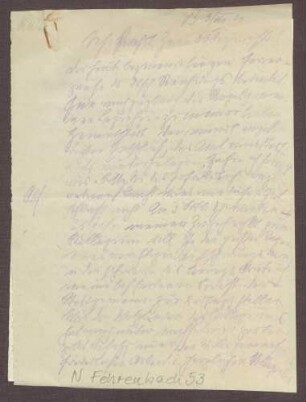 Notiz über den Rücktritt von Constantin Fehrenbach als Stadtrat (Manuskript)