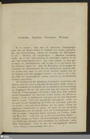 Getränke. Speisen. Gewürze. Würzen