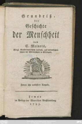 Grundriß der Geschichte der Menschheit