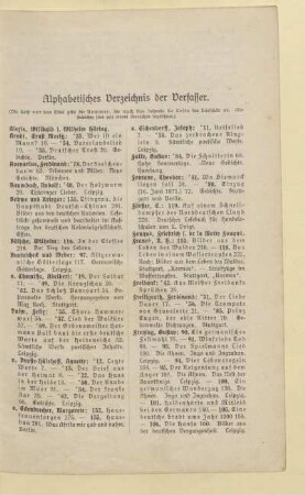 Alphabetisches Verzeichnis der Verfasser