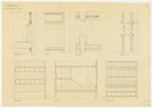 Studienarbeiten: Atelierhaus, Details, Fassade, Grundriss, Ansichten 1:50