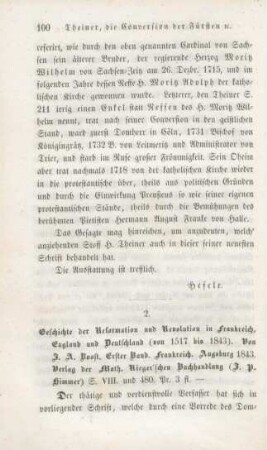 100-102 [Rezension] Boost, Johann Adam, Geschichte der Reformation und Revolution von Frankreich