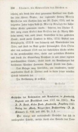 100-102 [Rezension] Boost, Johann Adam, Geschichte der Reformation und Revolution von Frankreich