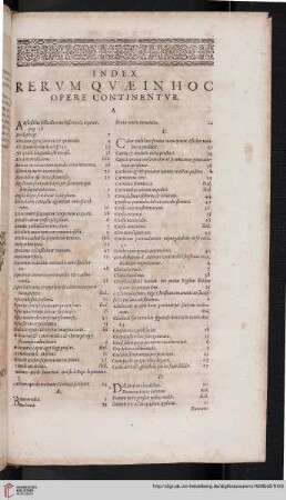 Index rervm qvae in hoc opere continentvr