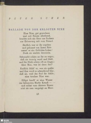 Ballade von der erlösten Nixe