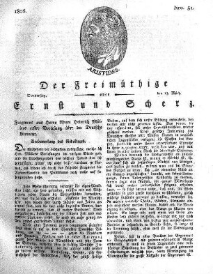 Nro. 51, Donnerstag den 13. März 1806