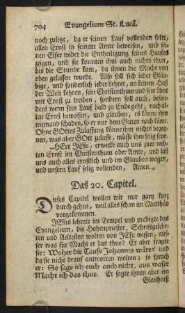 704-716, Das 20. Capitel