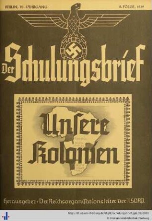VI. Jahrgang, Folge 8: Der Schulungsbrief