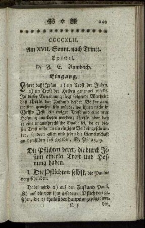 CCCCXLII. Am XVII. Sonnt. nach Trinit. Epistel.